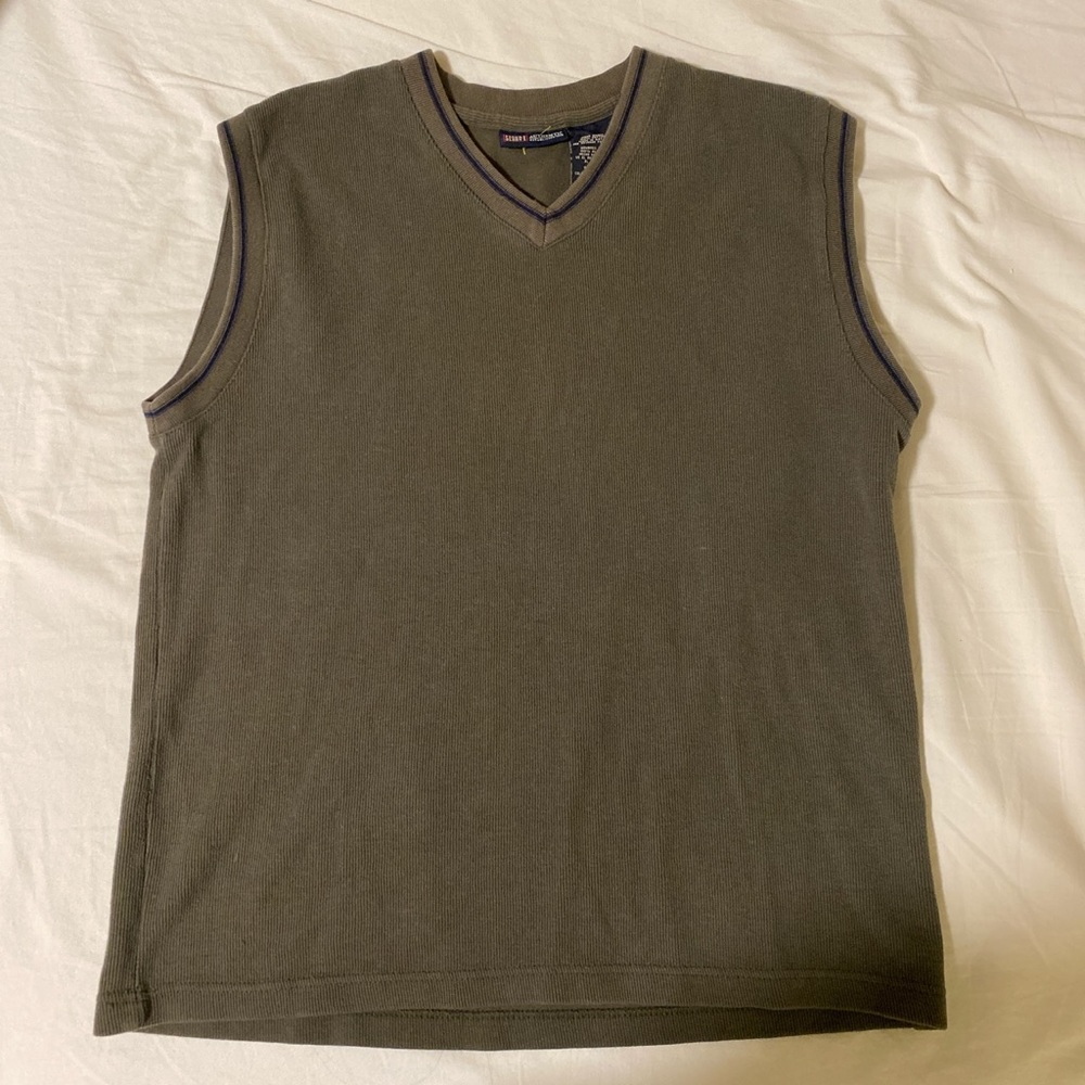vintage khaki green sweater vest